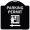 Signmission Parking Permit With Left ArrowHeavy-Gauge Aluminum Architectural Sign, 18" x 18", BW-1818-23402 A-DES-BW-1818-23402 - alternate 1